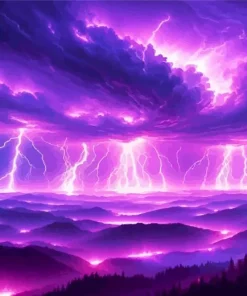 Purple Lightning Diamond Painting