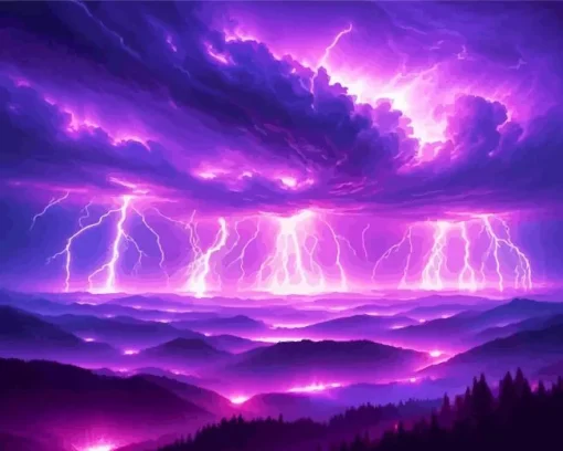 Purple Lightning Diamond Painting