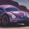 Purple Volkswagen Beetle Diamond Painting