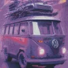 Purple Volkswagen Bus Diamond Painting