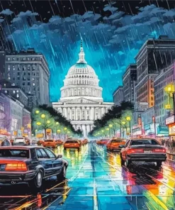 Rainy Washington DC Diamond Painting