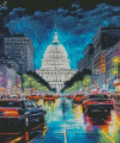 Rainy Washington DC Diamond Painting