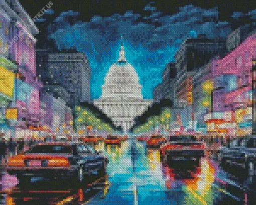 Rainy Washington DC Diamond Painting