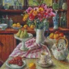 Ranunculus And Pears Olley Diamond Painting