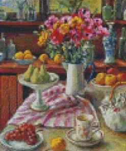 Ranunculus And Pears Olley Diamond Painting