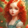 Redhead Fantasy Little Girl Diamond Painting