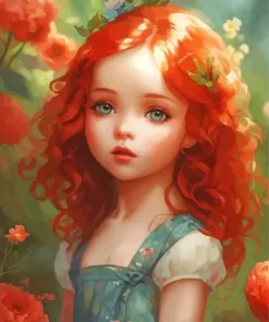 Redhead Fantasy Little Girl Diamond Painting