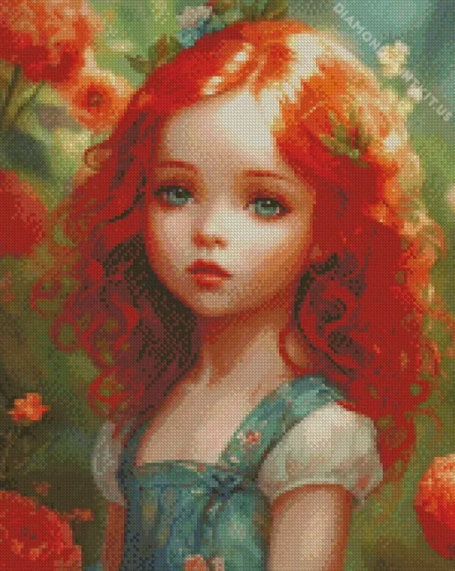 Redhead Fantasy Little Girl Diamond Painting