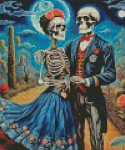 Romantic Frida Kahlo Skull Diamond Painting