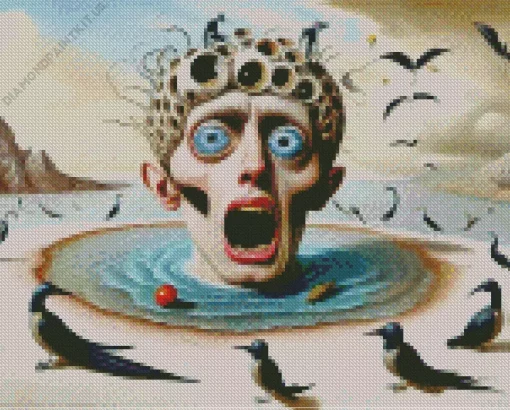 Screaming Man Surrealism Art Diamond Painting