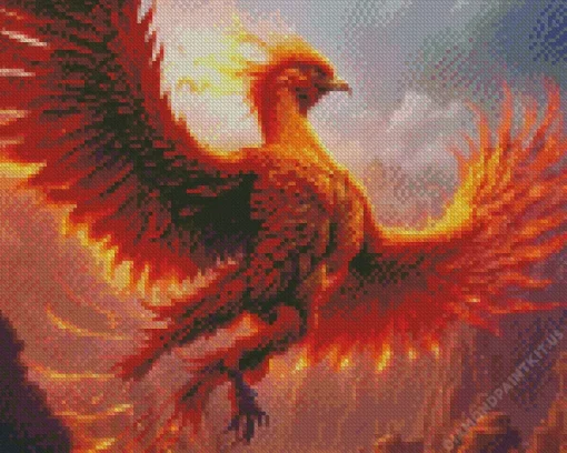 Strong Flying Phoenix Bird Diamond Painting