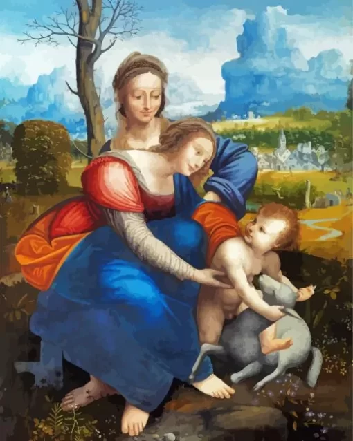 The Virgin And Child With Saint Anne Diamond Painting