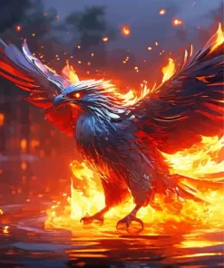 Water And Fire Phoenix Diamond Painting