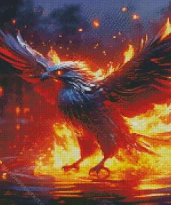 Water And Fire Phoenix Diamond Painting