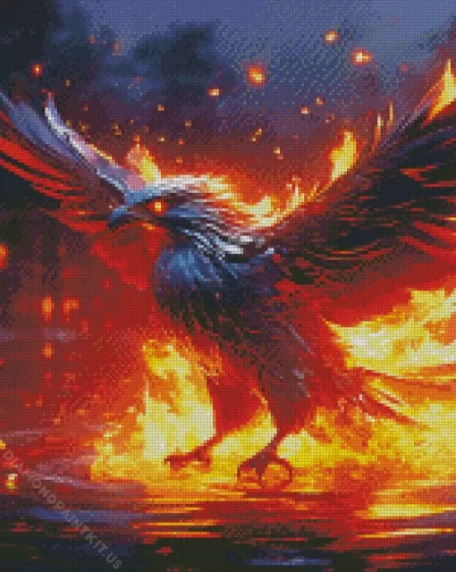 Water And Fire Phoenix Diamond Painting