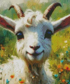 White Goat Art Diamond Painting