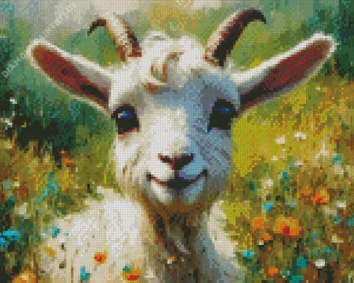 White Goat Art Diamond Painting