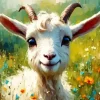 White Goat Art Diamond Painting