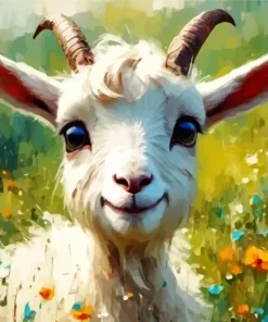 White Goat Art Diamond Painting