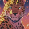 Anime Blue Eyed Leopard Diamond Painting