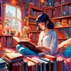 Anime Bookish Girl Diamond Painting