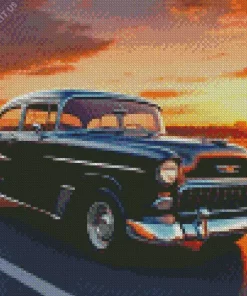 Black 57 Chevy Car Diamond Painting