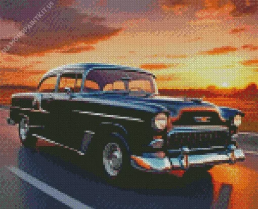 Black 57 Chevy Car Diamond Painting