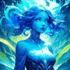 Blue Female Diamond Painting