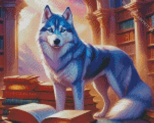 Blue Husky Diamond Painting