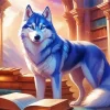 Blue Husky Diamond Painting