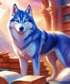 Blue Husky Diamond Painting