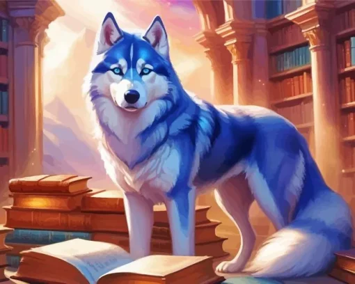 Blue Husky Diamond Painting