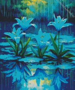 Blue Lilies Diamond Painting