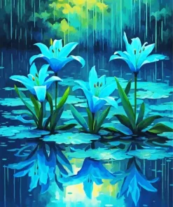 Blue Lilies Diamond Painting