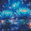 Blue Lotus Flowers Diamond Painting