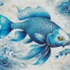 Blue Fish Art Diamond Painting