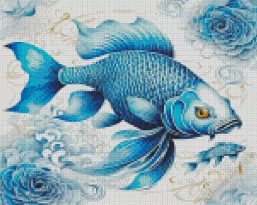 Blue Fish Art Diamond Painting