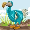 Cartoon Blue Dodo Bird Diamond Painting