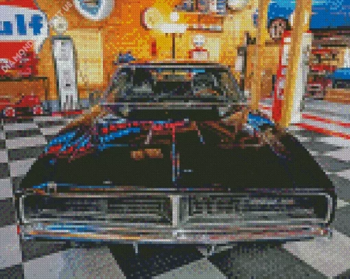 Classic Black 69 Charger Car Diamond Painting