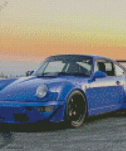 Dark Blue RWB Porsche Diamond Painting