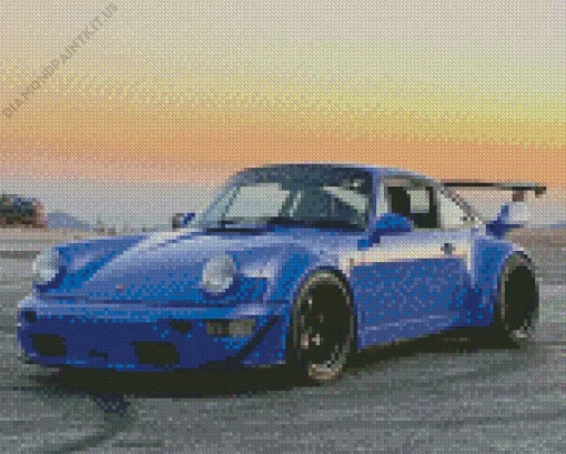 Dark Blue RWB Porsche Diamond Painting