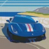 Illustration Blue Ferrari Diamond Painting