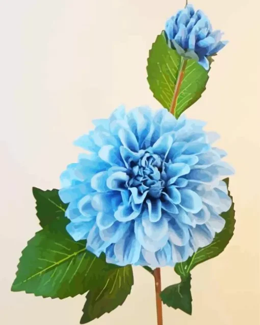 Light Blue Dahlia Diamond Painting