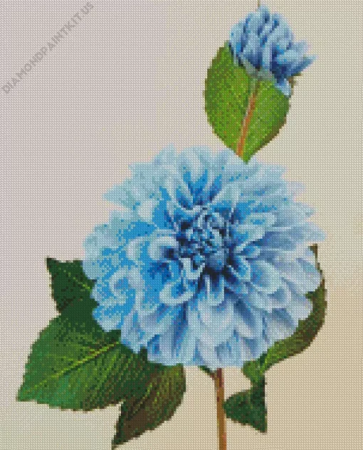 Light Blue Dahlia Diamond Painting