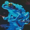 Neon Blue Frog Diamond Painting