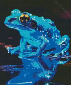 Neon Blue Frog Diamond Painting