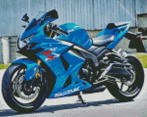 Sport Blue Motorbike Diamond Painting