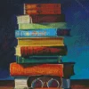 Stacked Vintage Books Diamond Painting