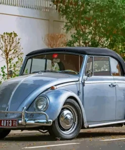 Vintage Blue Convertible Beetle Diamond Painting