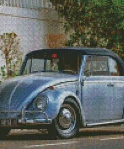 Vintage Blue Convertible Beetle Diamond Painting